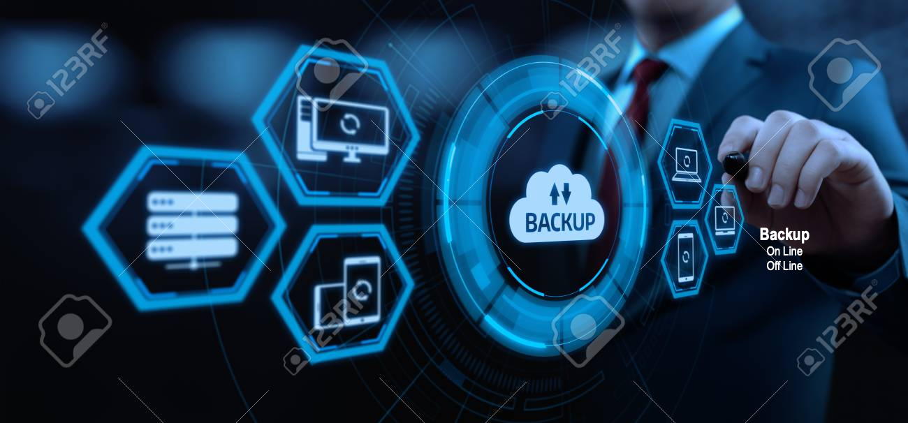 Backup Storage Data Internet Technology Business concept.